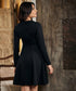 Scallop Detailed Net Attached Skater Dress